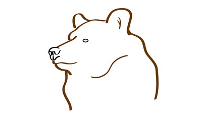 Simplified Linear bear vector logo illustration