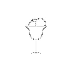 ice cream in croissant icon. Element of ice cream for mobile concept and web apps icon. Outline, thin line icon for website design and development, app development