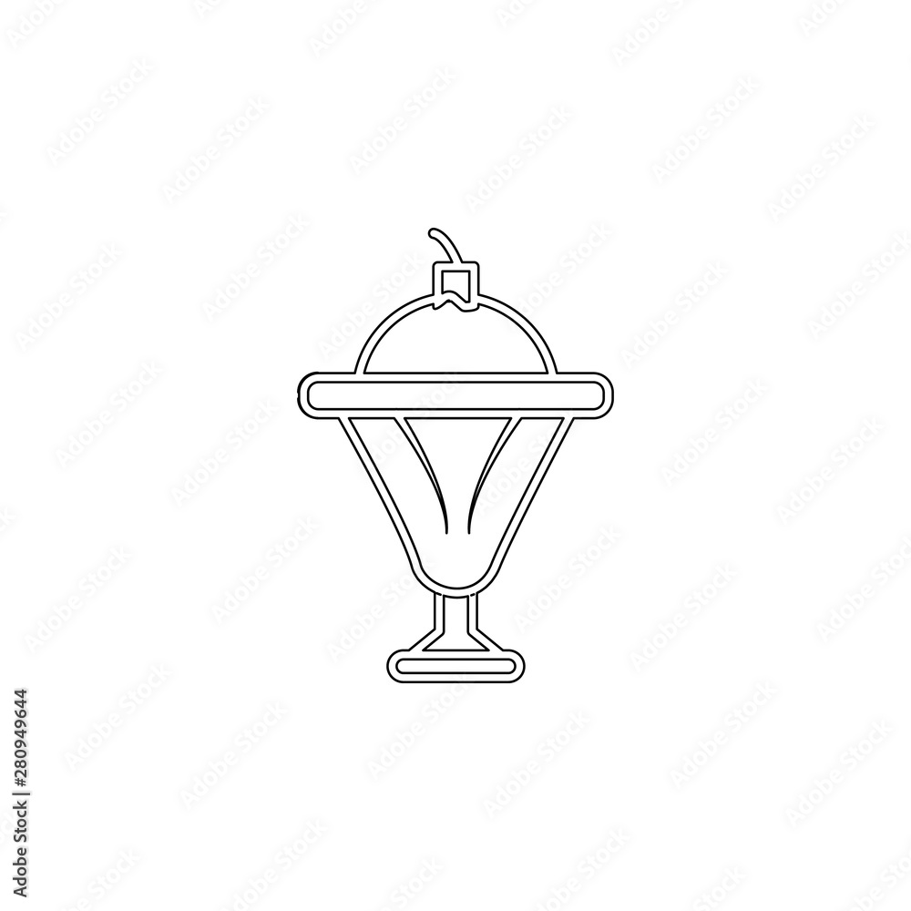 Poster ice cream crockery icon. element of ice cream for mobile concept and web apps icon. outline, thin li