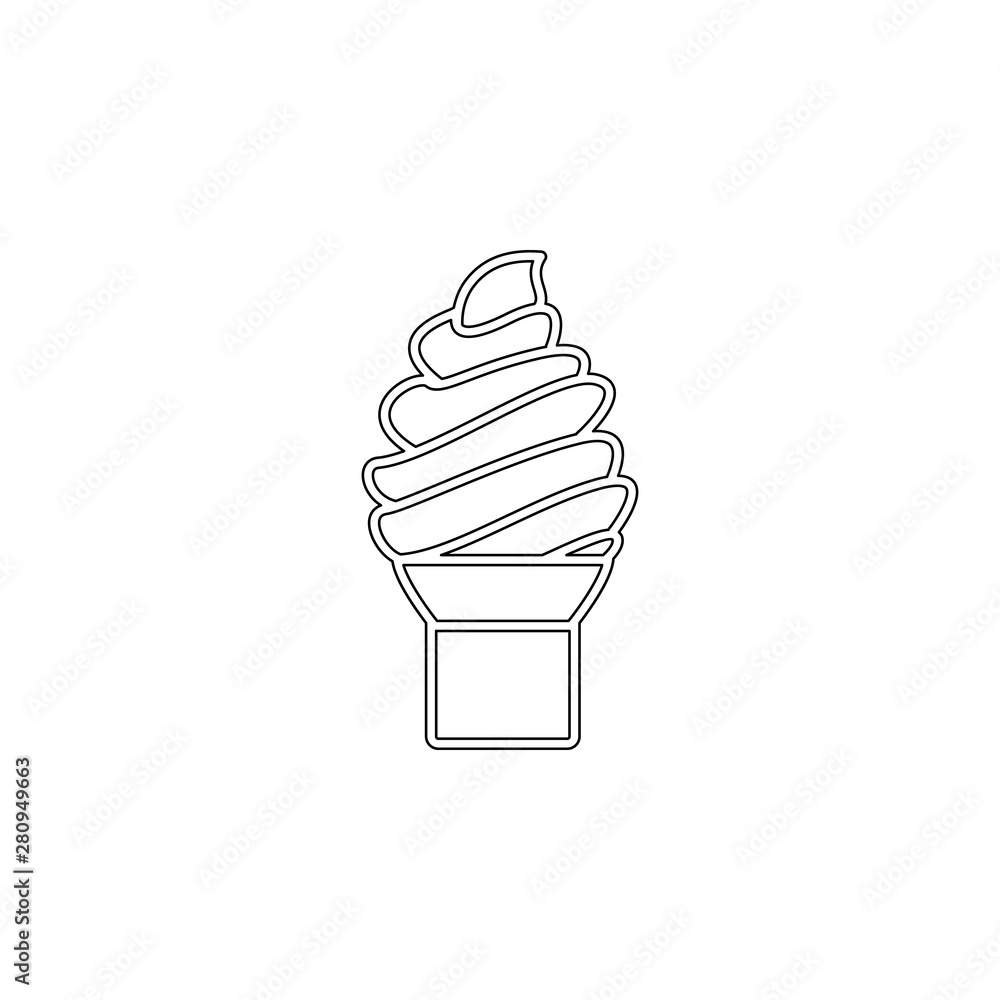 Poster ice cream in glass icon. element of ice cream for mobile concept and web apps icon. outline, thin li