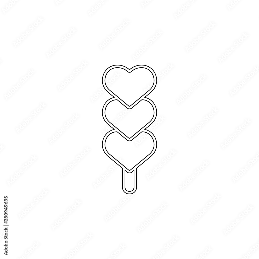 Poster ice cream in heart icon. element of ice cream for mobile concept and web apps icon. outline, thin li
