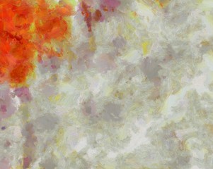 Detailed close-up grunge clouds abstract background. Dry brush strokes hand drawn oil painting on canvas texture. Creative simple pattern for graphic work, web design or wallpaper. Chaotic splashes.
