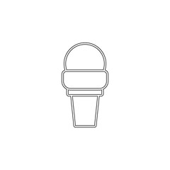 ice cream in waffle cup icon. Element of ice cream for mobile concept and web apps icon. Outline, thin line icon for website design and development, app development