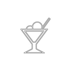 ice cream in saucer icon. Element of ice cream for mobile concept and web apps icon. Outline, thin line icon for website design and development, app development