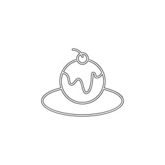 ice cream in plate icon. Element of ice cream for mobile concept and web apps icon. Outline, thin line icon for website design and development, app development