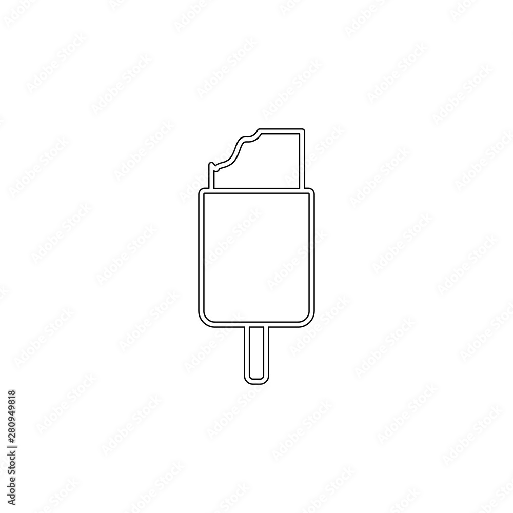 Poster bitten ice cream icon. element of ice cream for mobile concept and web apps icon. outline, thin line