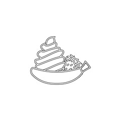 banana ice cream icon. Element of ice cream for mobile concept and web apps icon. Outline, thin line icon for website design and development, app development