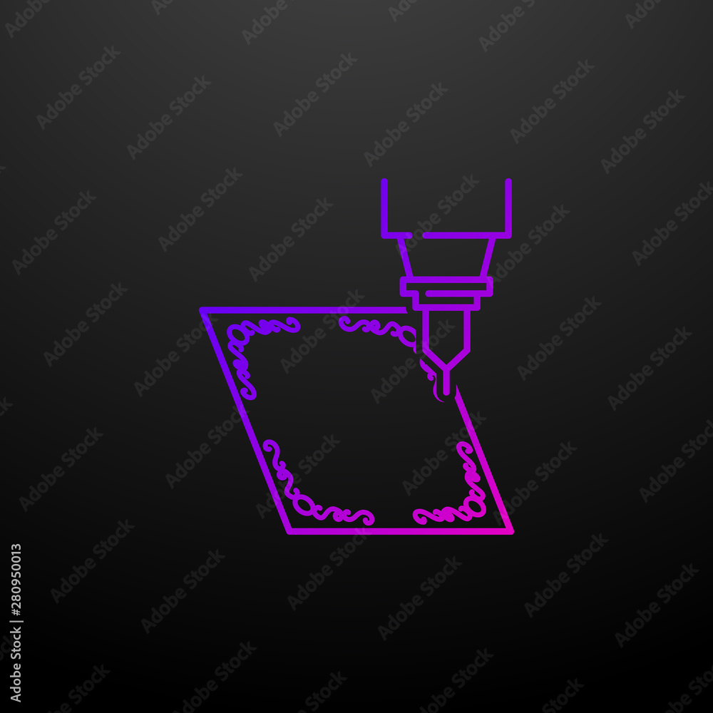 Poster tile engraving nolan icon. elements of laser set. simple icon for websites, web design, mobile app, 