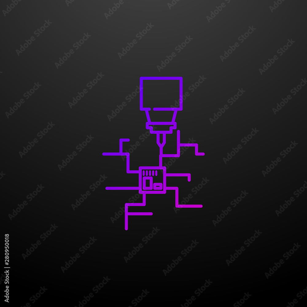 Poster microchip nolan icon. elements of laser set. simple icon for websites, web design, mobile app, info 