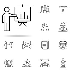 Chart, presentation icon. Universal set of professional seo for website design and development, app development