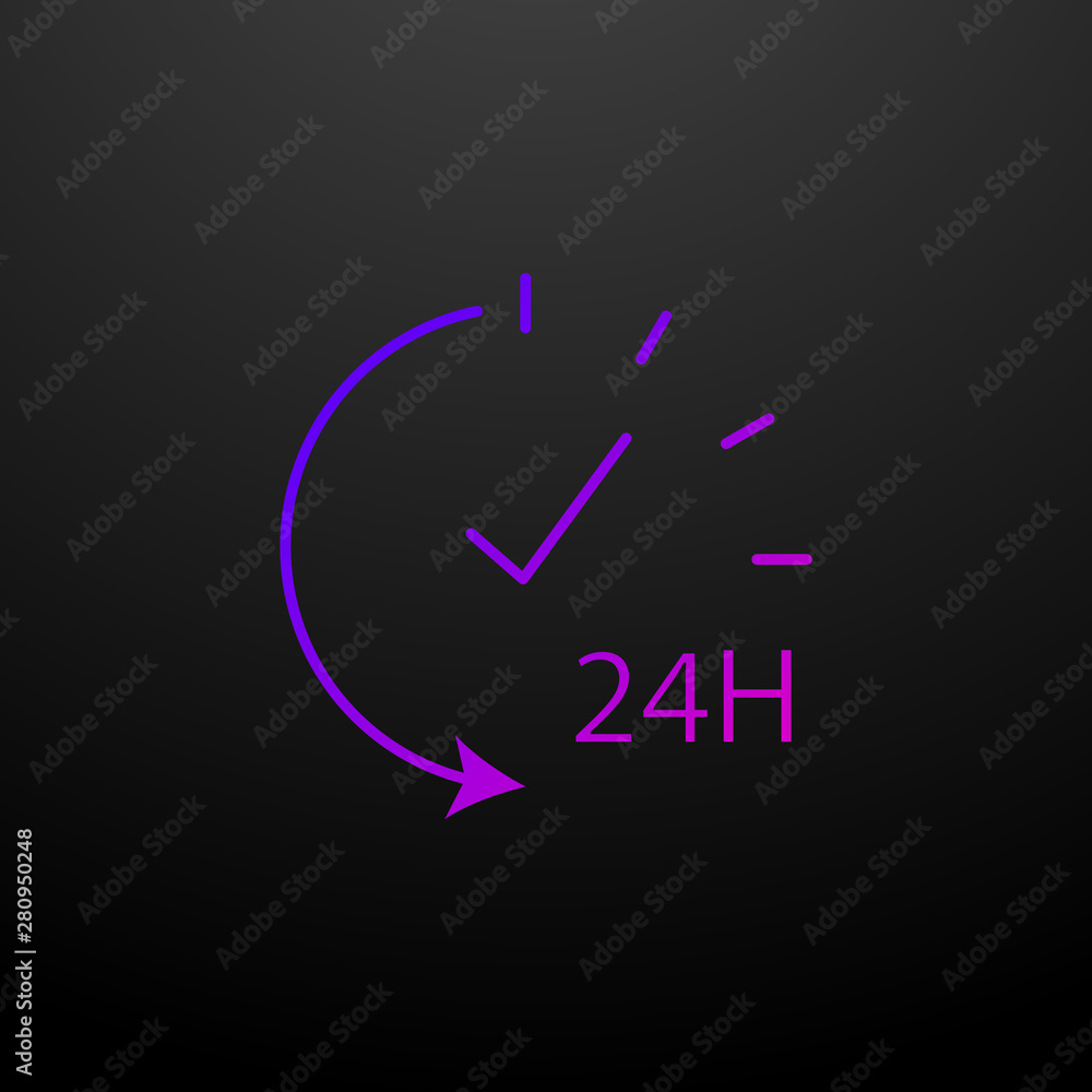 Poster services 24 hour outline nolan icon. elements of security set. simple icon for websites, web design,