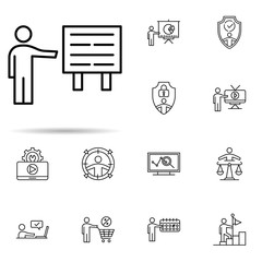 Report, training icon. Universal set of professional seo for website design and development, app development