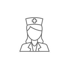 Nurse, woman, avatar icon. Element of medicine icon. Thin line icon