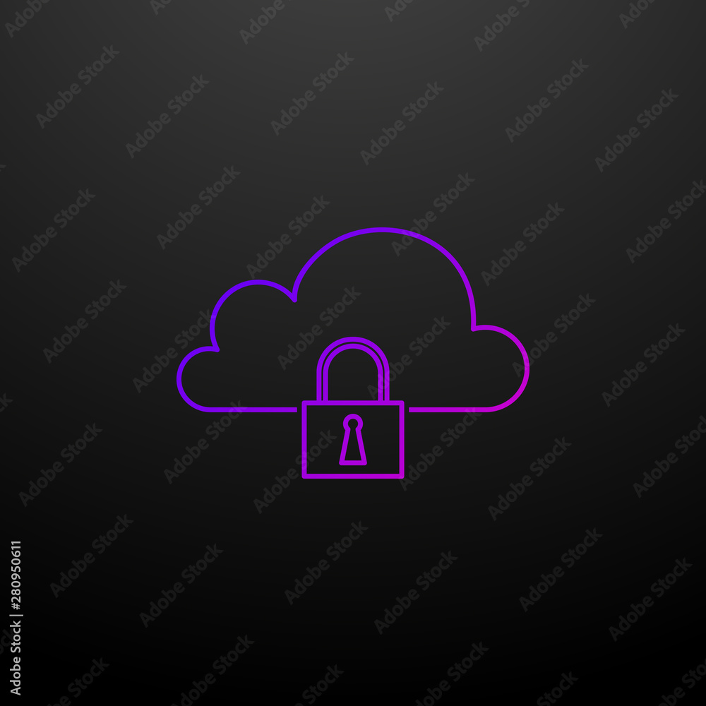 Poster cloud security outline nolan icon. elements of security set. simple icon for websites, web design, m