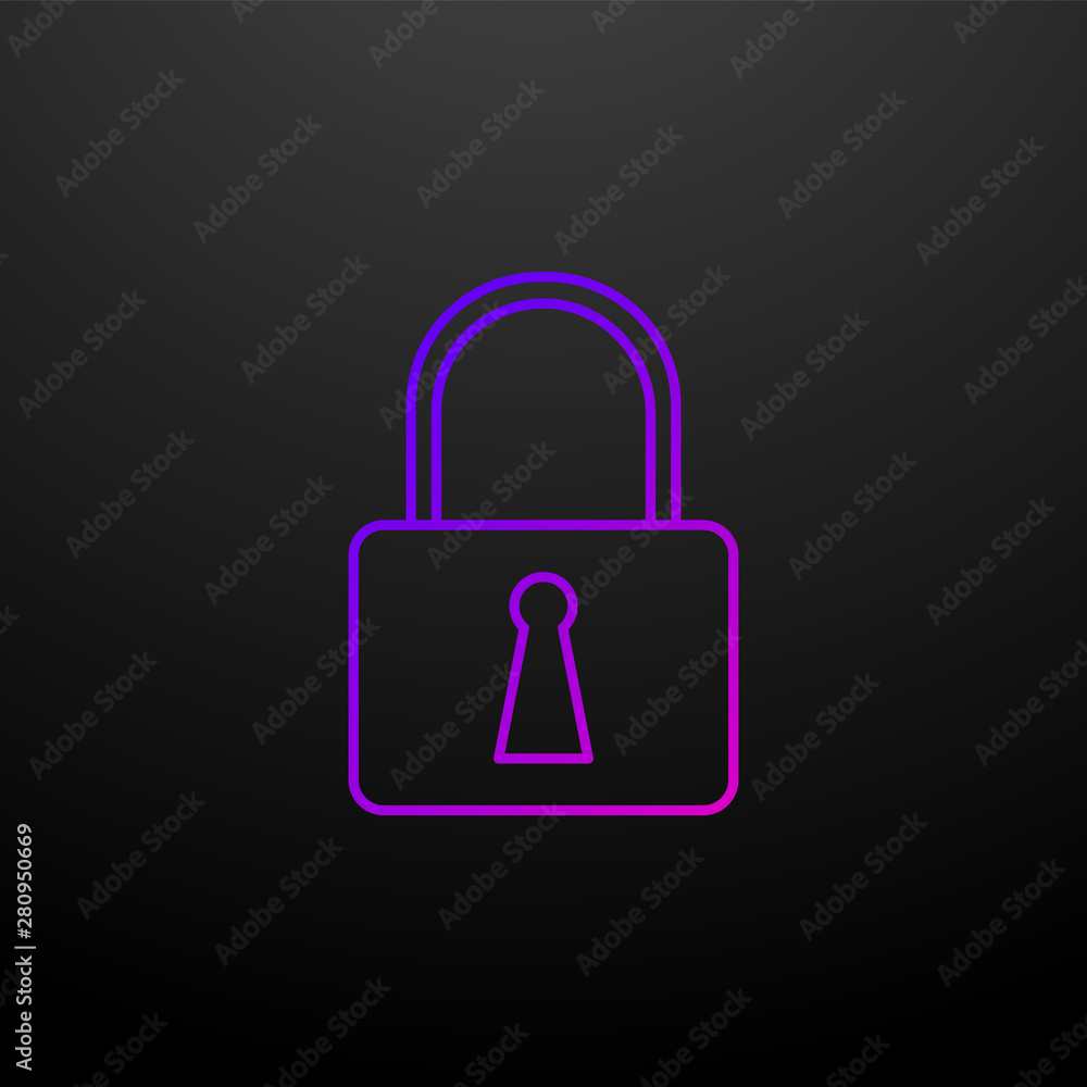 Poster locked outline nolan icon. elements of security set. simple icon for websites, web design, mobile ap