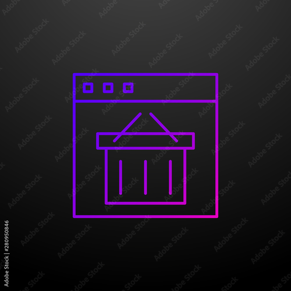 Poster e-commerce website line nolan icon. elements of seo & web optimization set. simple icon for websites