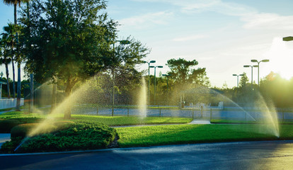 Garden Irrigation Spray system, taken in Florida