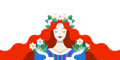 Woman with flowers in hair