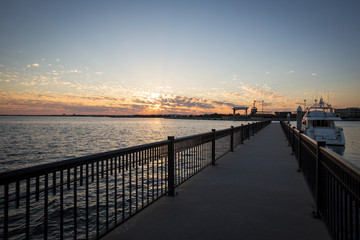 Fototapeta na wymiar Enjoying the amazing sunset in downtown Pensacola, FL