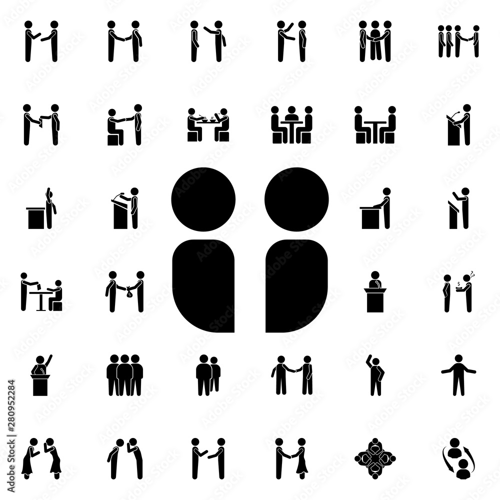 Poster connected people icon. universal set of conversation for website design and development, app develop