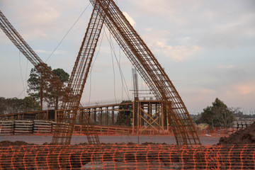 Fototapeta premium The pillars of the viaduct under construction 02