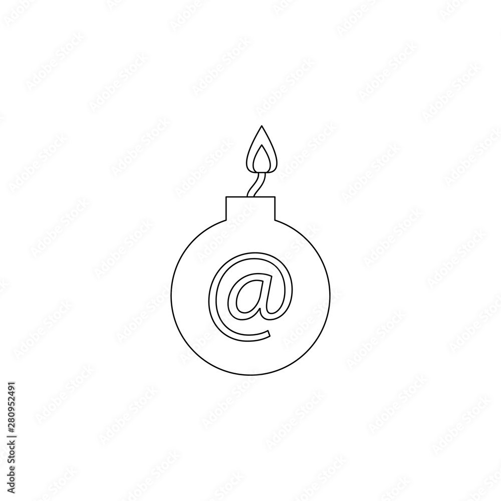 Poster bomb in the mail icon. element of virus antivirus for mobile concept and web apps icon. outline, thi