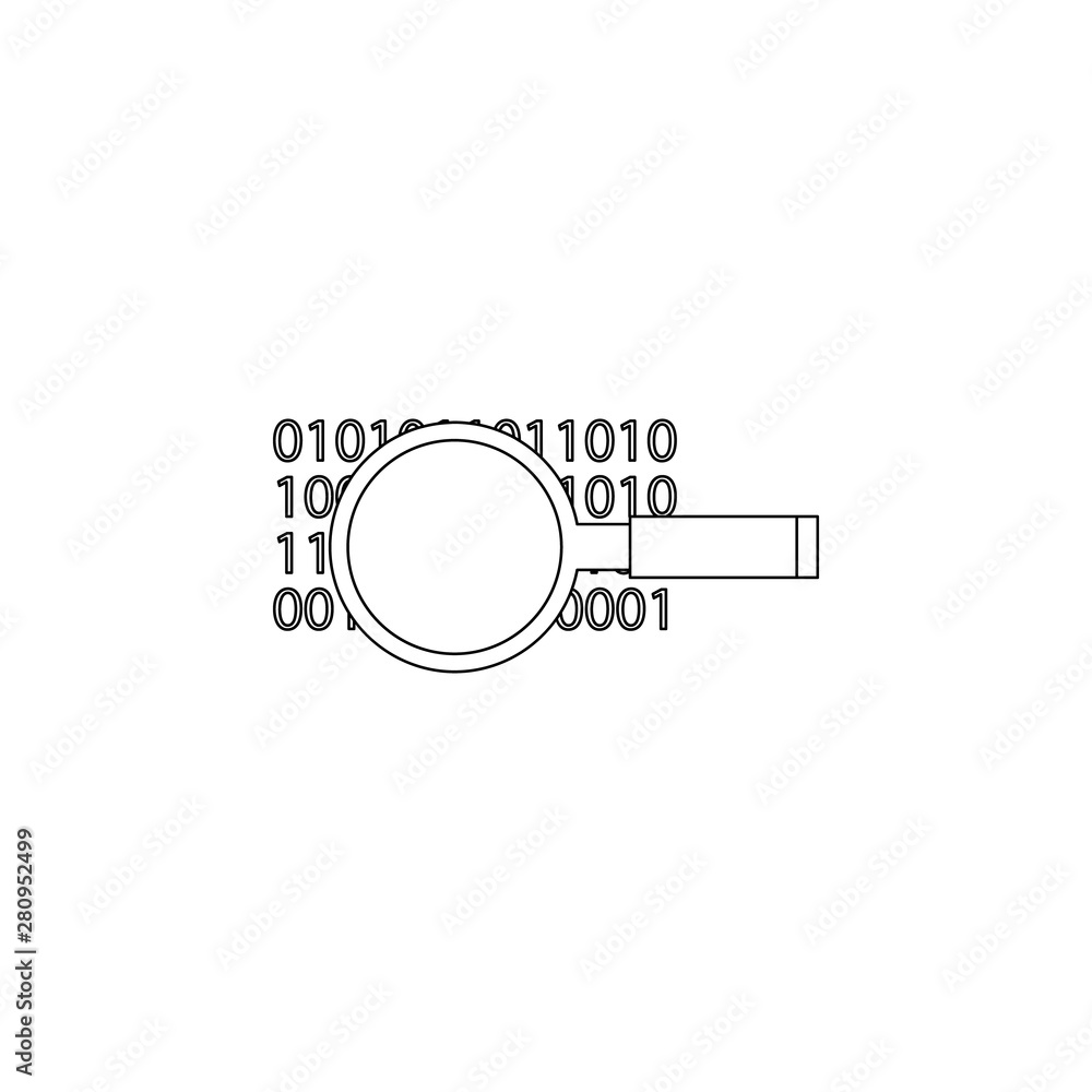 Poster magnifier and numbers icon. element of virus antivirus for mobile concept and web apps icon. outline