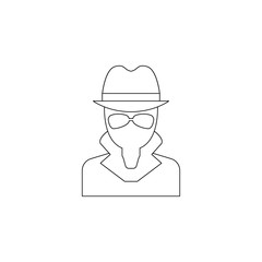 hacker icon. Element of virus antivirus for mobile concept and web apps icon. Outline, thin line icon for website design and development, app development