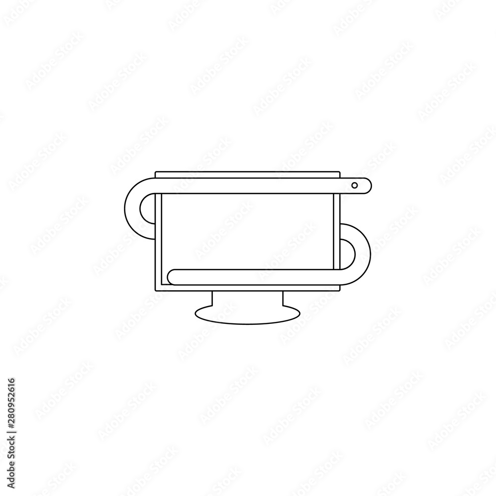 Aufkleber the worm in the computer icon. element of virus antivirus for mobile concept and web apps icon. outl
