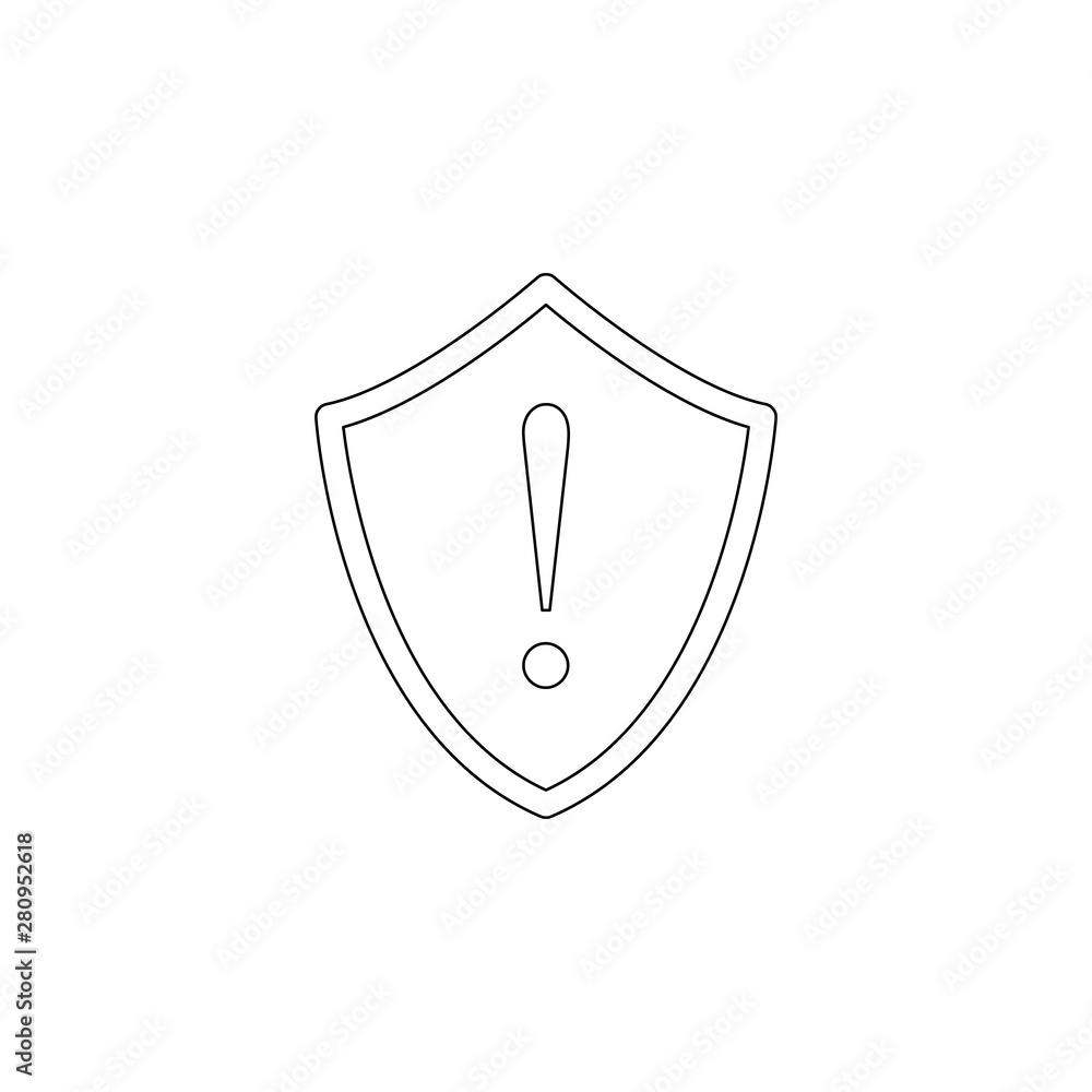 Poster exclamation point icon. element of virus antivirus for mobile concept and web apps icon. outline, th