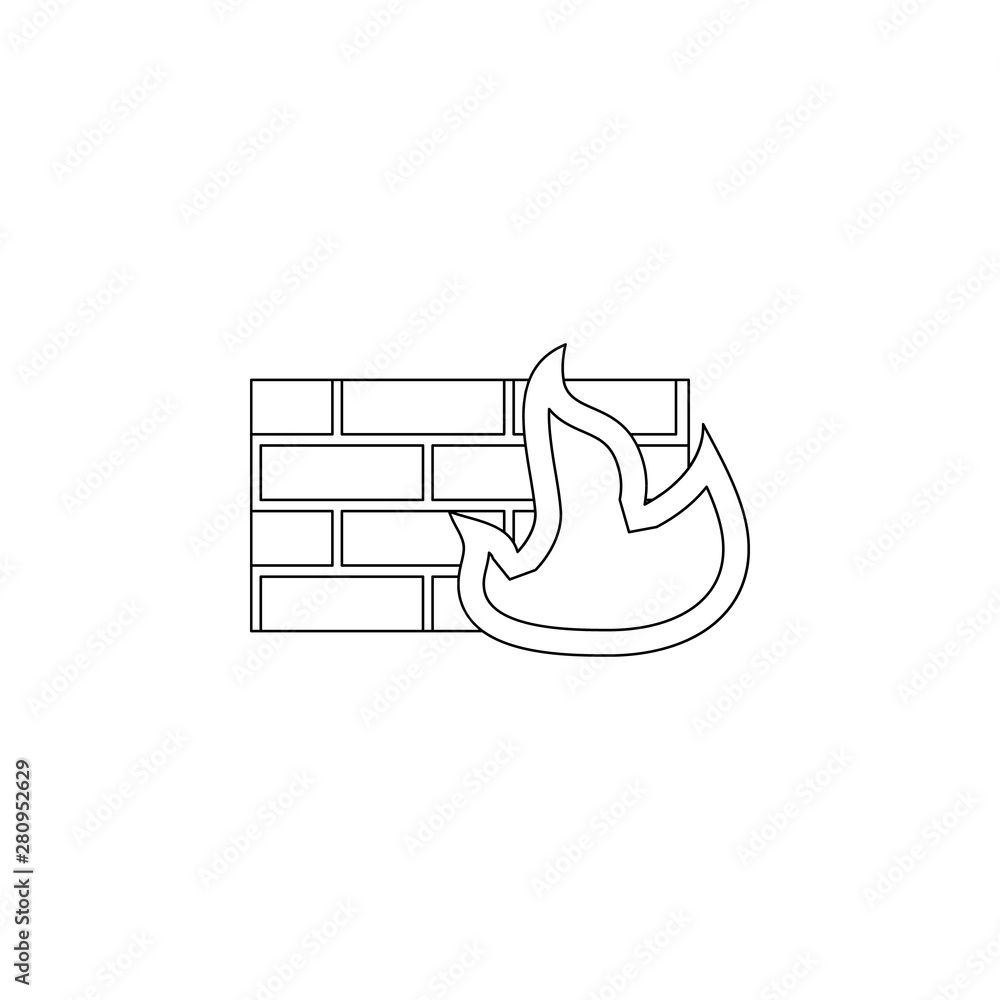 Poster firewall icon. element of virus antivirus for mobile concept and web apps icon. outline, thin line i