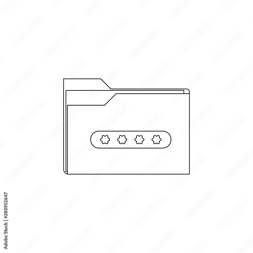 Aufkleber code on the folder icon. element of virus antivirus for mobile concept and web apps icon. outline, t