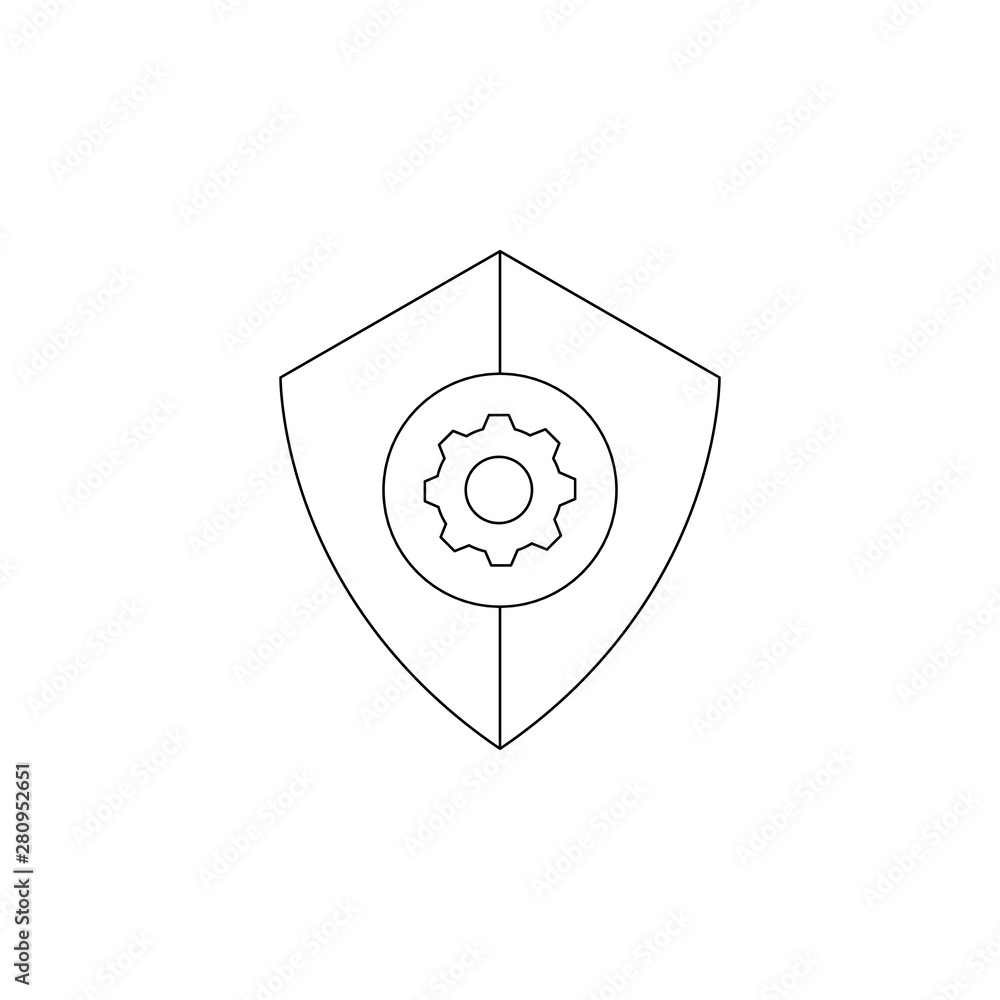 Aufkleber security setting icon. element of virus antivirus for mobile concept and web apps icon. outline, thi