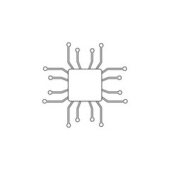 Fototapeta premium chip icon. Element of virus antivirus for mobile concept and web apps icon. Outline, thin line icon for website design and development, app development