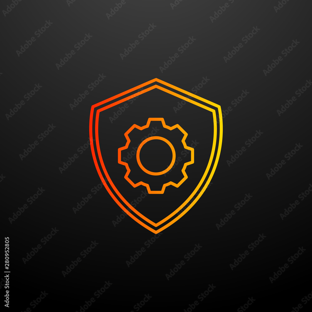 Poster mechanism in the shield line nolan icon. elements of virus antivirus set. simple icon for websites, 