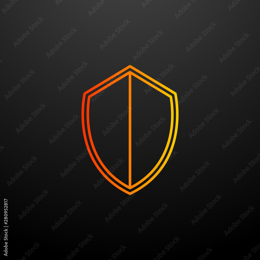 Poster shield line nolan icon. elements of virus antivirus set. simple icon for websites, web design, mobil