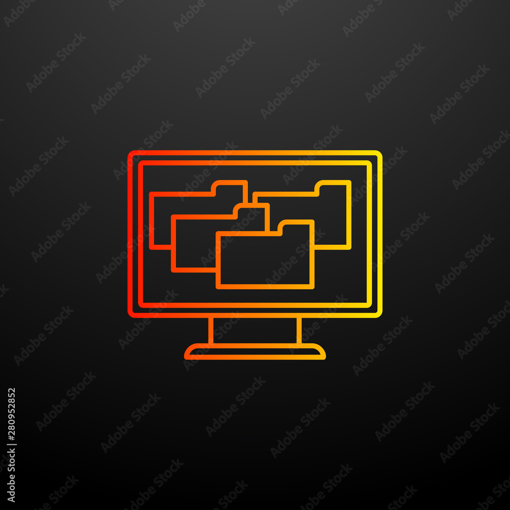 Poster a lot of folders on the screen nolan icon. elements of virus antivirus set. simple icon for websites