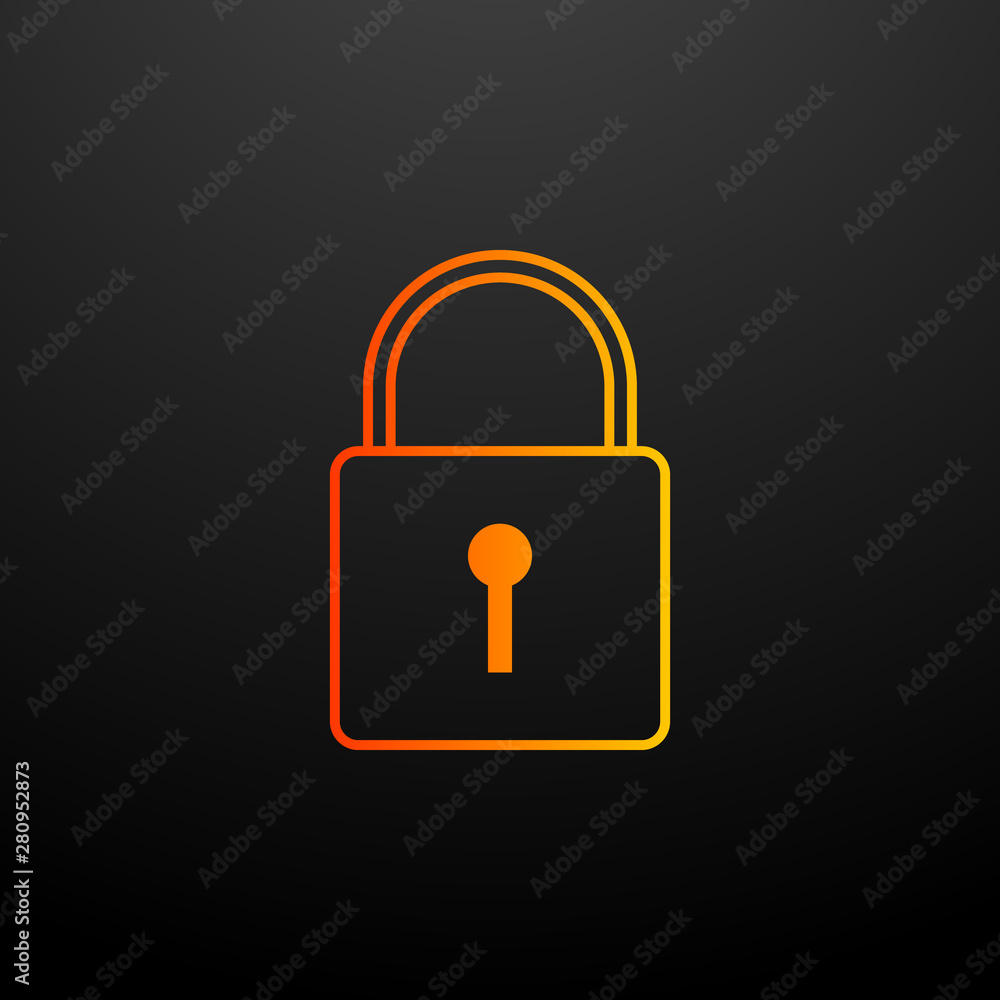 Poster lock nolan icon. elements of virus antivirus set. simple icon for websites, web design, mobile app, 