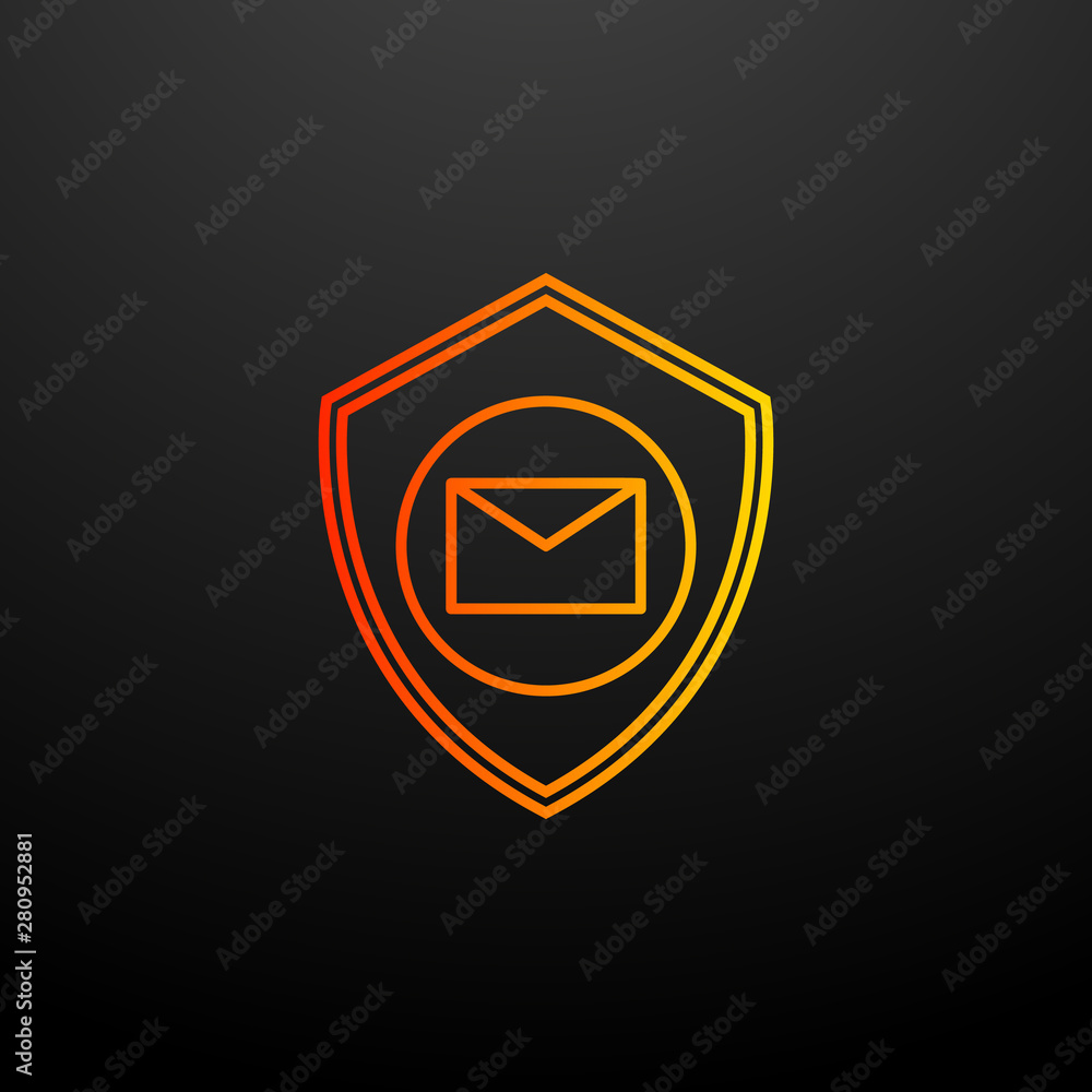 Poster mail protected nolan icon. elements of virus antivirus set. simple icon for websites, web design, mo