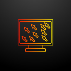 Many cursors on the screen line nolan icon. Elements of virus antivirus set. Simple icon for websites, web design, mobile app, info graphics