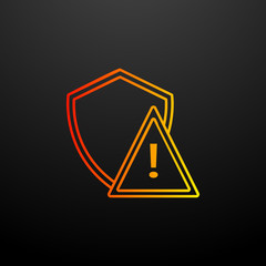 Shield and warning sign nolan icon. Elements of virus antivirus set. Simple icon for websites, web design, mobile app, info graphics