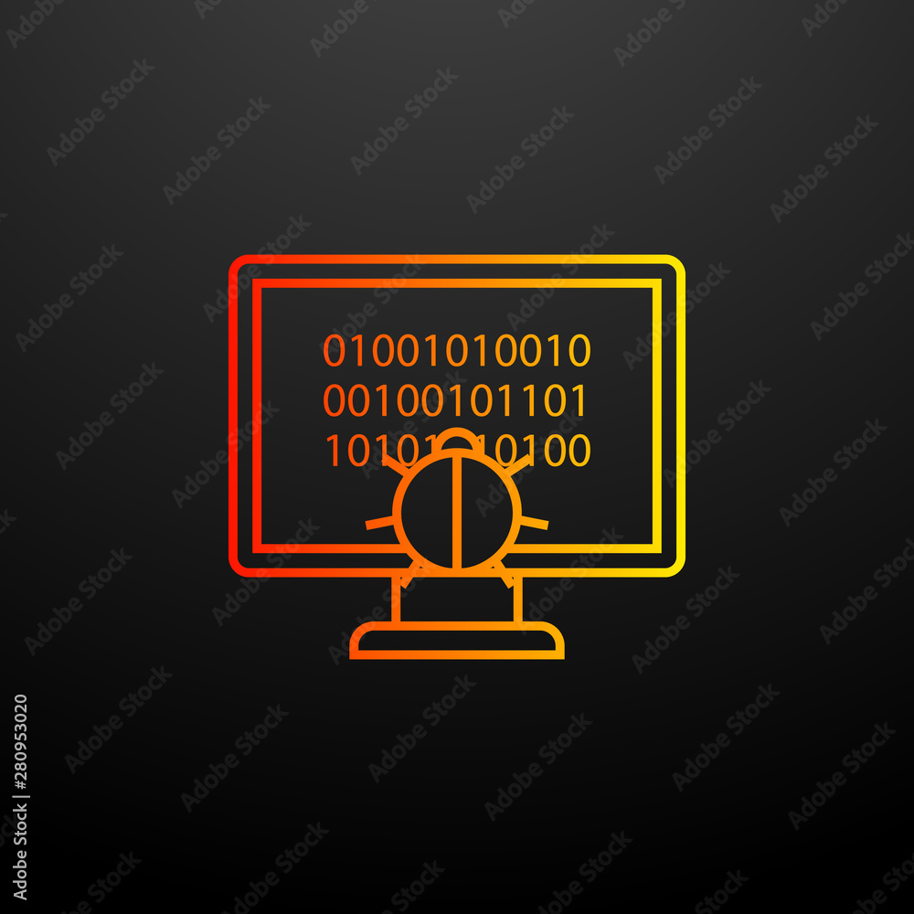 Poster beetle in the digital space nolan icon. elements of virus antivirus set. simple icon for websites, w