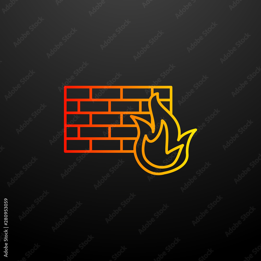 Poster firewall nolan icon. elements of virus antivirus set. simple icon for websites, web design, mobile a