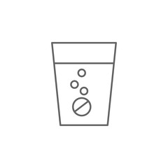 Water, glass, pill icon. Element of medicine icon. Thin line icon