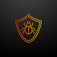 Spy in shield nolan icon. Elements of virus antivirus set. Simple icon for websites, web design, mobile app, info graphics