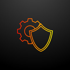 Shield in gear nolan icon. Elements of virus antivirus set. Simple icon for websites, web design, mobile app, info graphics