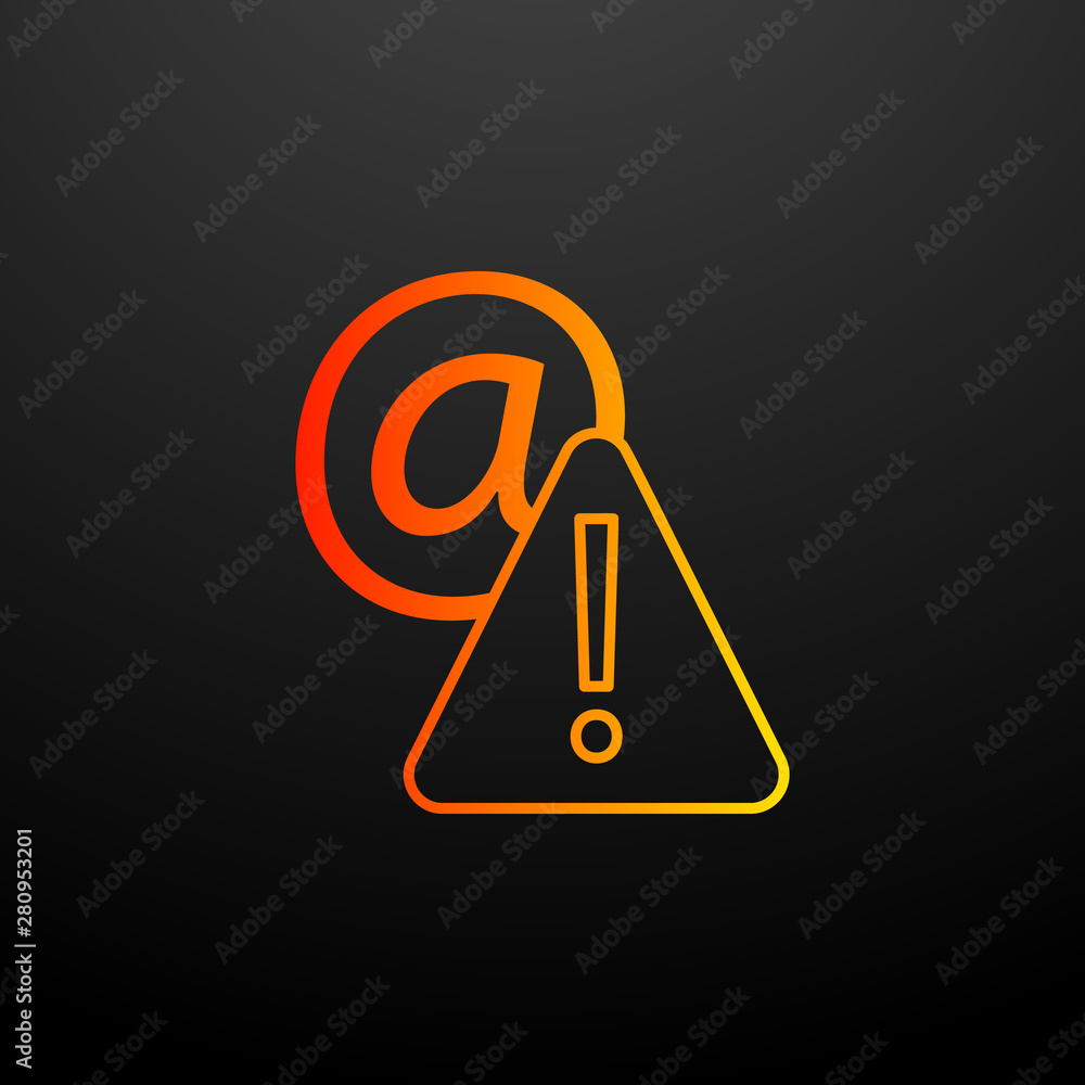 Poster warning sign in email nolan icon. elements of virus antivirus set. simple icon for websites, web des