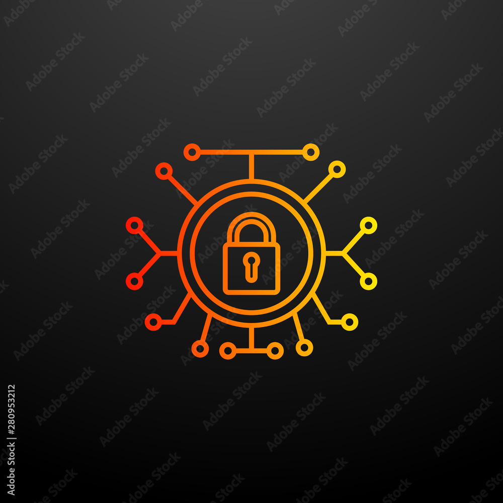 Poster lock the system nolan icon. elements of virus antivirus set. simple icon for websites, web design, m