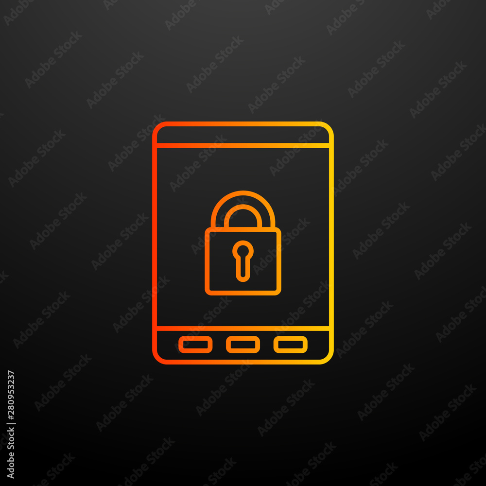 Aufkleber lock in phone line nolan icon. elements of virus antivirus set. simple icon for websites, web design