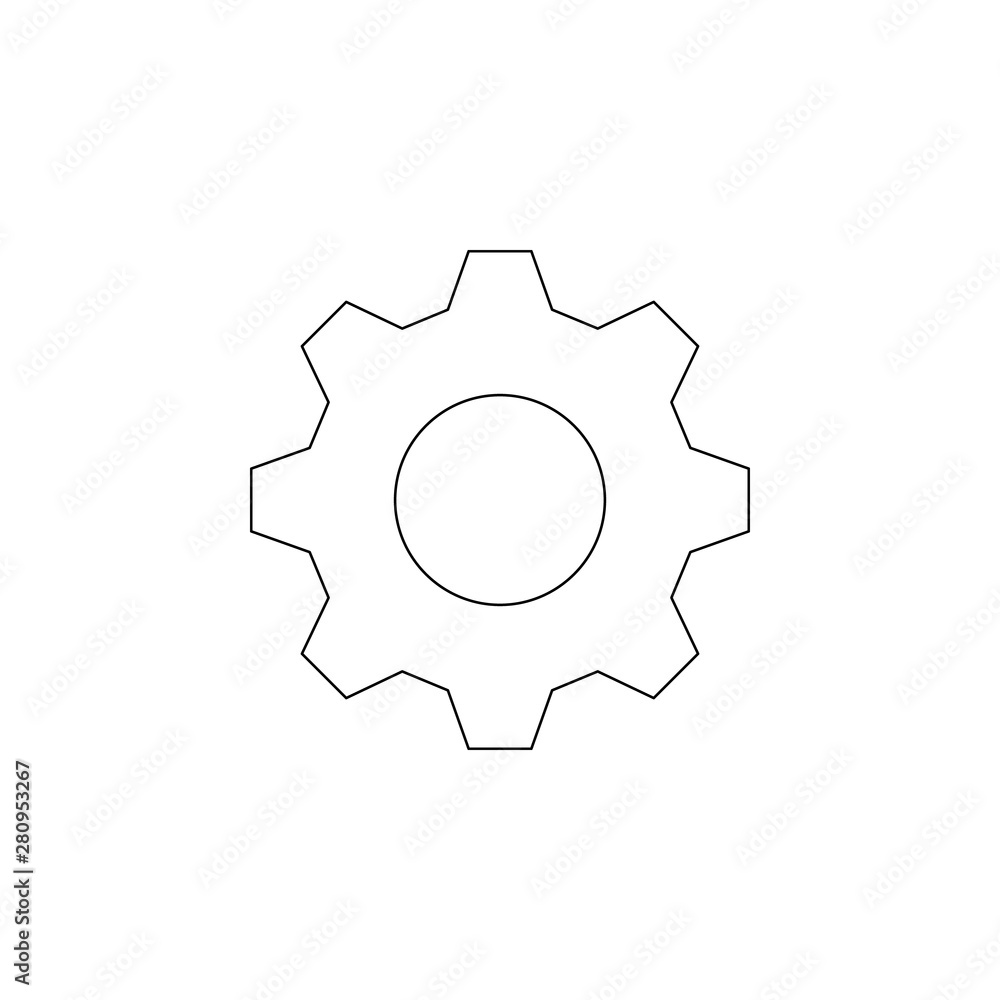 Aufkleber gear icon. element of web for mobile concept and web apps icon. outline, thin line icon for website 